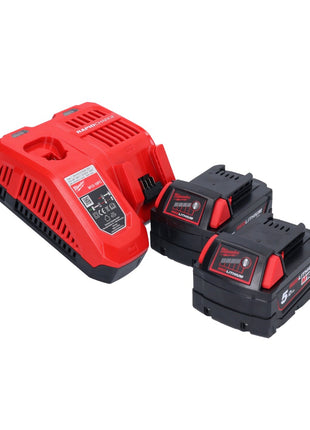 Riveteuse aveugle sur batterie Milwaukee M18 ONEFPRT-502X 18 V 20 kN sans balais + 2x batterie 5,0 Ah + chargeur + boîtier HD