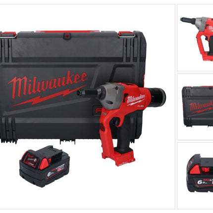 Milwaukee M18 ONEFPRT-601X Akku Blindnietgerät 18 V 20 kN Brushless + 1x Akku 6,0 Ah + HD Box - ohne Ladegerät