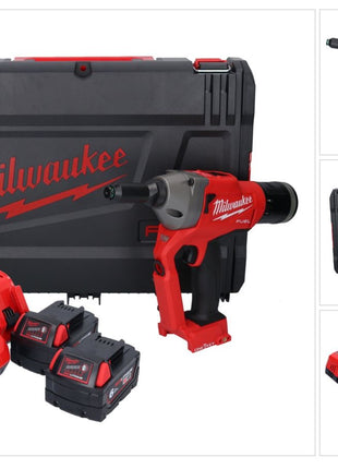 Milwaukee M18 ONEFPRT-602X Akku Blindnietgerät 18 V 20 kN Brushless + 2x Akku 6,0 Ah + Ladegerät + HD Box