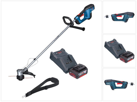 Coupe-bordures sans fil 18 V 330 mm Brushless + 1x batterie 4,0 Ah + chargeur Bosch GRT 18V-33 Professional