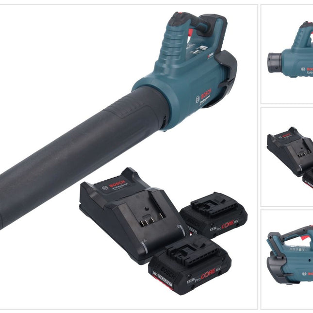Bosch GBL 18V-750 Soplador profesional sin escobillas BITURBO de 18 V + 2x batería ProCORE 4,0 Ah + cargador