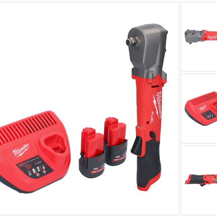 Milwaukee M12 FRAIWF12-252 Visseuse d'angle sans fil 12 V 1/2" 270 Nm Brushless + 2x batterie 2,5 Ah + chargeur