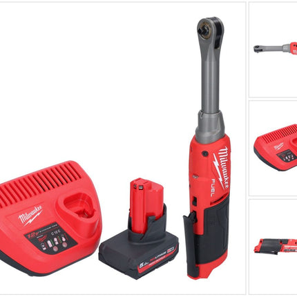 Milwaukee M12 FHIR14LR-501 Clé à cliquet haute vitesse 12 V 47 Nm 1/4" Brushless + 1x batterie 5,0 Ah + chargeur