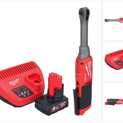 Milwaukee M12 FHIR14LR-601 Akku Hochgeschwindigkeits Ratsche 12 V 47 Nm 1/4" Brushless + 1x Akku 6,0 Ah + Ladegerät