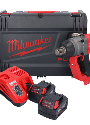 Llave de impacto inalámbrica Milwaukee M18 ONEFHIWF1-402X 18 V 2033 Nm 1″ sin escobillas + 2x batería 4,0 Ah + cargador + caja HD