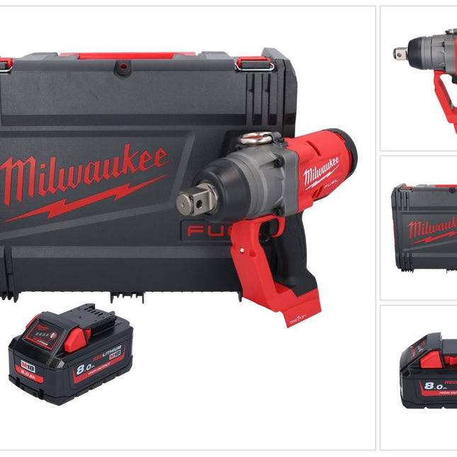 Milwaukee M18 ONEFHIWF1-801X Akku Schlagschrauber 18 V 2033 Nm 1″ Brushless + 1x Akku 8,0 Ah + HD Box - ohne Ladegerät