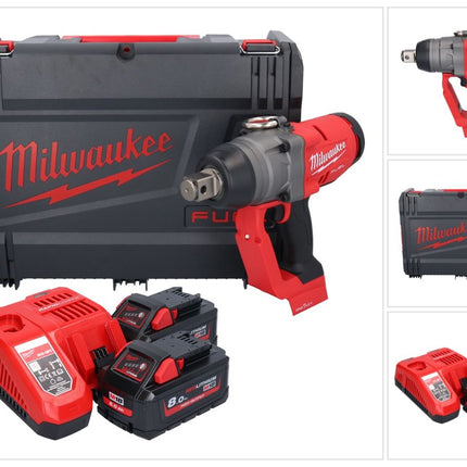 Milwaukee M18 ONEFHIWF1-802X Akku Schlagschrauber 18 V 2033 Nm 1″ Brushless ( 4933459733 ) + 2x Akku 8,0 Ah + Ladegerät + HD Box