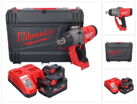 Milwaukee M18 ONEFHIWF1-802X Akku Schlagschrauber 18 V 2033 Nm 1″ Brushless ( 4933459733 ) + 2x Akku 8,0 Ah + Ladegerät + HD Box