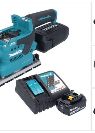 Makita DBO 381 RF1U Akku Schwingschleifer 18 V 93 x 185 mm Brushless + 1x Akku 3,0 Ah + Ladegerät