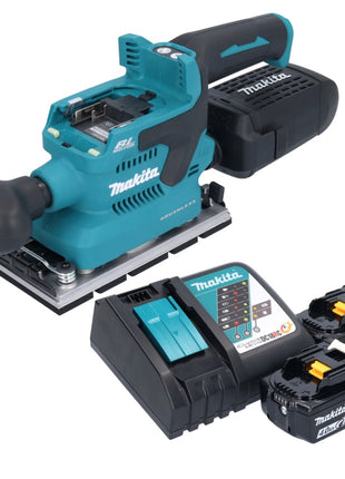 Makita DBO 381 RMU Akku Schwingschleifer 18 V 93 x 185 mm Brushless + 2x Akku 4,0 Ah + Ladegerät