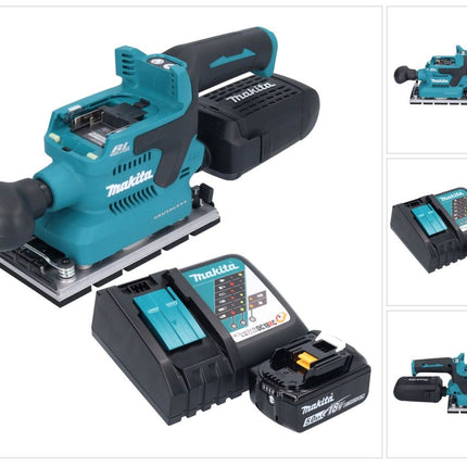 Makita DBO 381 RT1U 18 V 93 x 185 mm Vibrofinitrice a batteria senza spazzole + 1x batteria 5,0 Ah + caricabatterie