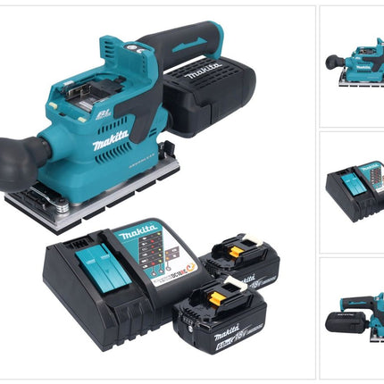 Makita DBO 381 RGU Akumulatorowa szlifierka oscylacyjna 18 V 93 x 185 mm bezszczotkowa + 2x akumulator 6,0 Ah + ładowarka