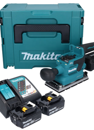 Makita DBO 381 RMJU Akumulatorowa szlifierka oscylacyjna 18 V 93 x 185 mm bezszczotkowa + 2x akumulator 4,0 Ah + ładowarka + Makpac