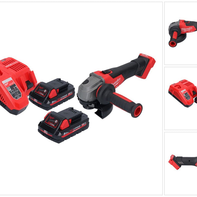 Milwaukee M18 FSAG125X-302 Akku Winkelschleifer 18 V 125 mm Brushless + 2x Akku 3,0 Ah + Ladegerät