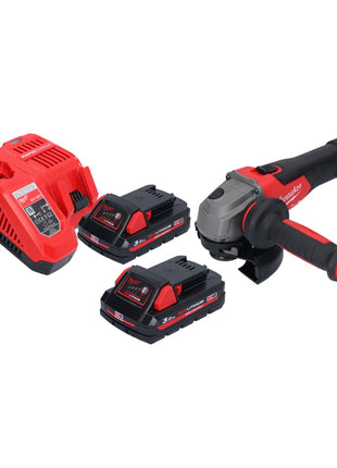 Amoladora angular a batería Milwaukee M18 FSAG125X-302 18 V 125 mm sin escobillas + 2x baterías 3,0 Ah + cargador