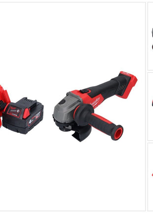 Milwaukee M18 FSAG125X-401 Akku Winkelschleifer 18 V 125 mm Brushless + 1x Akku 4,0 Ah + Ladegerät