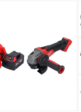 Milwaukee M18 FSAG125X-601 Akku Winkelschleifer 18 V 125 mm Brushless + 1x Akku 6,0 Ah + Ladegerät