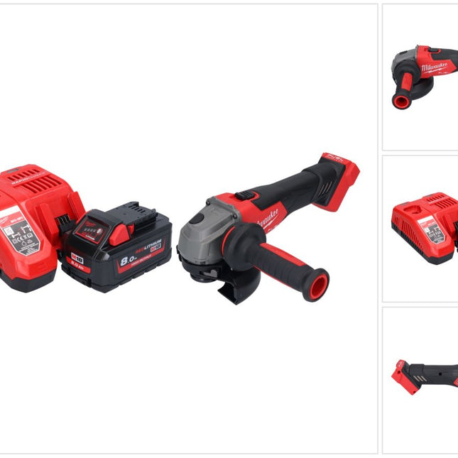 Milwaukee M18 FSAG125X-801 Akku Winkelschleifer 18 V 125 mm Brushless + 1x Akku 8,0 Ah + Ladegerät