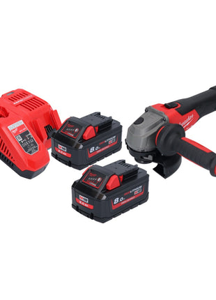 Meuleuse d'angle sur batterie Milwaukee M18 FSAG125X-802 18 V 125 mm sans balais + 2x batteries 8,0 Ah + chargeur