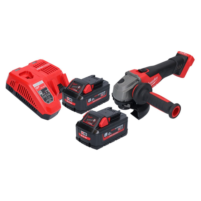 Amoladora angular sin cable Milwaukee M18 FSAG125X-802 18 V 125 mm sin escobillas + 2x batería 8,0 Ah + cargador