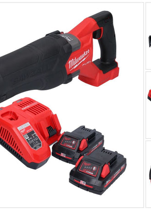 Milwaukee M18 FSZ-302 akumulatorowa pilarka szablasta 18 V bezszczotkowa + 2x akumulator 3,0 Ah + ładowarka