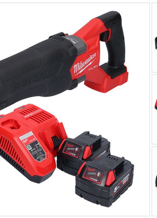 Milwaukee M18 FSZ-502 Akku Recipro Säbelsäge 18 V Brushless + 2x Akku 5,0 Ah + Ladegerät