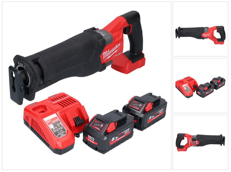 Milwaukee M18 FSZ-552 Akku Recipro Säbelsäge 18 V Brushless + 2x Akku 5,5 Ah + Ladegerät