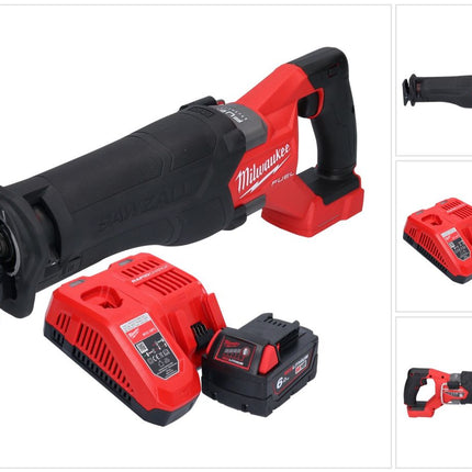 Milwaukee M18 FSZ-601 Akku Recipro Säbelsäge 18 V Brushless + 1x Akku 6,0 Ah + Ladegerät