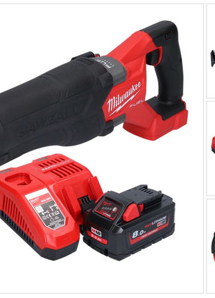 Milwaukee M18 FSZ-801 akumulatorowa pilarka szablasta 18 V bezszczotkowa + 1x akumulator 8,0 Ah + ładowarka