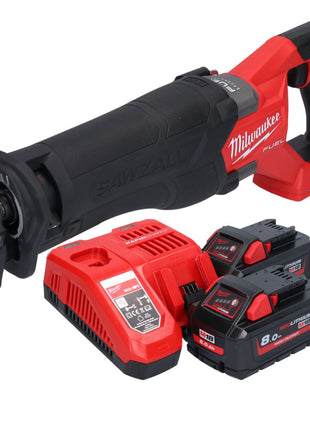 Milwaukee M18 FSZ-802 akumulatorowa pilarka szablasta 18 V bezszczotkowa + 2x akumulator 8,0 Ah + ładowarka