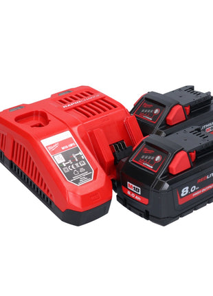 Milwaukee M18 FSZ-802 akumulatorowa pilarka szablasta 18 V bezszczotkowa + 2x akumulator 8,0 Ah + ładowarka