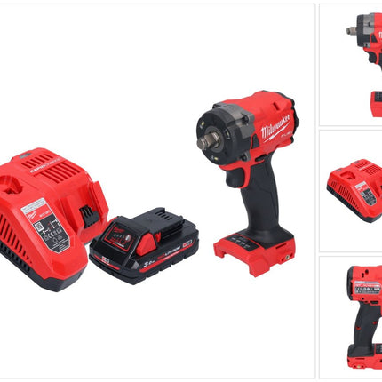 Milwaukee M18 FIW2F12-301 cordless impact wrench 18 V 339 Nm 1/2" brushless + 1x rechargeable battery 3.0 Ah + charger