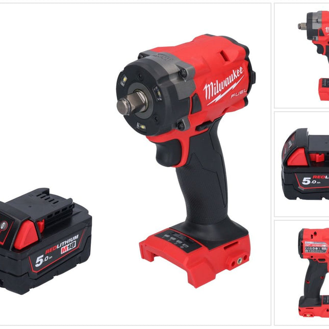 Milwaukee M18 FIW2F12-501 akumulatorowy klucz udarowy 18 V 339 Nm 1/2" bezszczotkowy + 1x akumulator 5,0 Ah - bez ładowarki