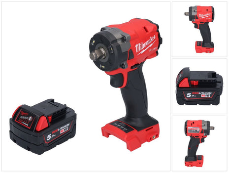 Milwaukee M18 FIW2F12-501 llave de impacto inalámbrica 18 V 339 Nm 1/2" sin escobillas + 1x batería 5,0 Ah - sin cargador