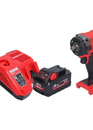 Milwaukee M18 FIW2F12-801 atornillador de impacto inalámbrico 18 V 339 Nm 1/2" sin escobillas + 1x batería 8,0 Ah + cargador