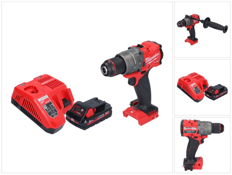 Milwaukee M18 FPD3-301 Akku Schlagbohrschrauber 18 V 158 Nm Brushless + 1x Akku 3,0 Ah + Ladegerät