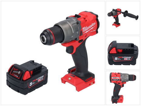 Milwaukee M18 FPD3-501 akumulatorowa wiertarko-wkrętarka udarowa 18 V 158 Nm bezszczotkowa + 1x akumulator 5,0 Ah - bez ładowarki