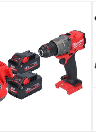 Milwaukee M18 FPD3-802 Akku Schlagbohrschrauber 18 V 158 Nm Brushless + 2x Akku 8,0 Ah + Ladegerät