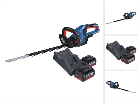 Bosch GHE 18V-60 Professional Akku Heckenschere 18 V 60 cm Brushless + 2x Akku 4,0 Ah + Ladegerät