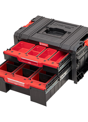 Qbrick System PRO Drawer 2 Toolbox 2.0 Expert stapelbar 450 x 310 x 244 mm 4,5 l 9,5 l IP54 mit zwei Schubläden 10 Inlays und 6 Trennwänden