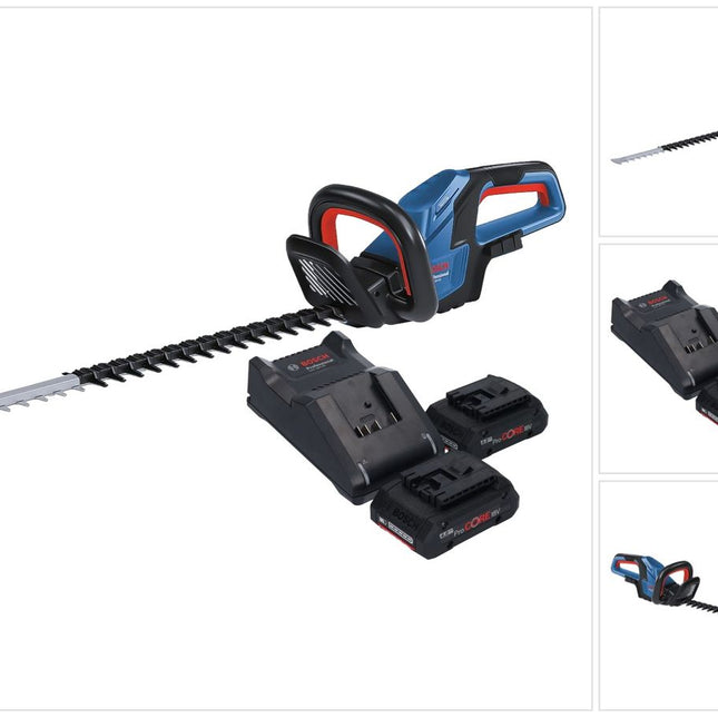 Bosch GHE 18V-60 Professional Akku Heckenschere 18 V 60 cm Brushless + 2x ProCORE Akku 4,0 Ah + Ladegerät
