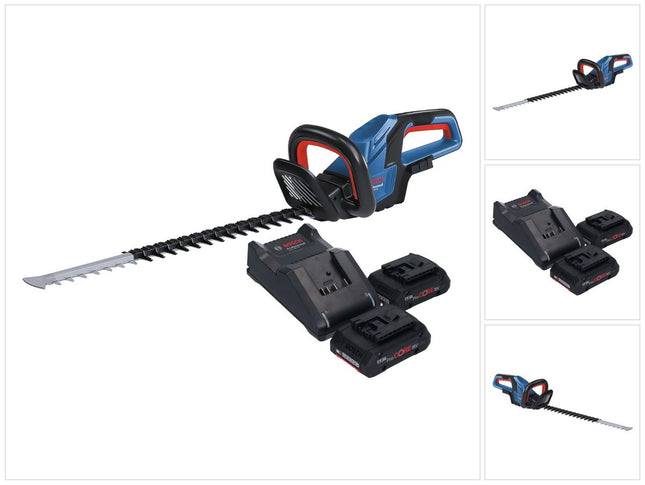 Bosch GHE 18V-60 Cortasetos profesional sin cable 18 V 60 cm sin escobillas + 2x batería ProCORE 4,0 Ah + cargador