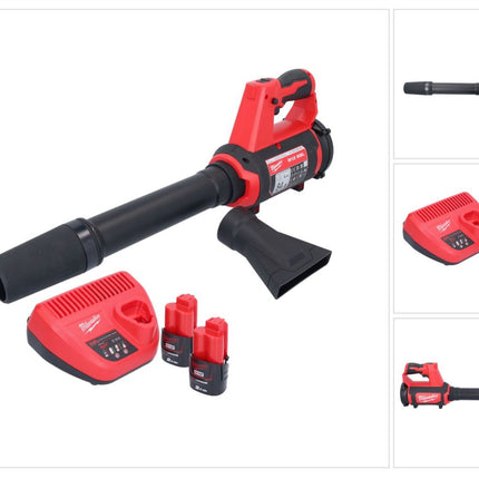 Souffleur à batterie Milwaukee M12 BBL-202 12 V + 2x batteries 2,0 Ah + chargeur