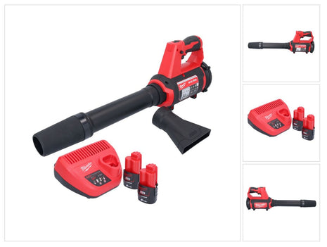 Milwaukee M12 BBL-202 Akku Gebläse 12 V + 2x Akku 2,0 Ah + Ladegerät