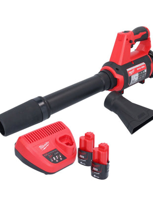 Milwaukee M12 BBL-202 Akku Gebläse 12 V + 2x Akku 2,0 Ah + Ladegerät