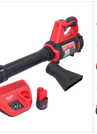 Milwaukee M12 BBL-251 Akku Gebläse 12 V + 1x Akku 2,5 Ah + Ladegerät