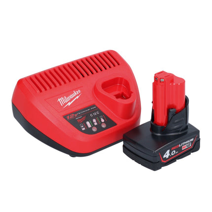 Soplador a batería Milwaukee M12 BBL-401 12 V + 1x batería 4,0 Ah + cargador