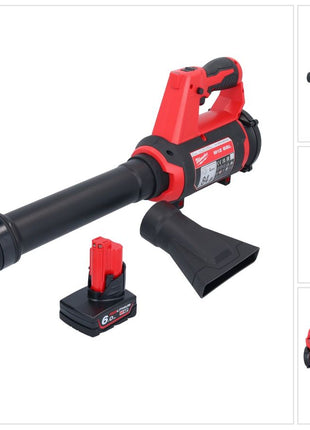 Milwaukee M12 BBL-601 Akku Gebläse 12 V + 1x Akku 6,0 Ah - ohne Ladegerät