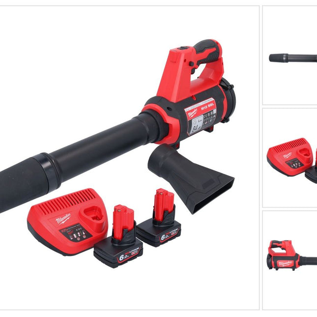 Milwaukee M12 BBL-602 Akku Gebläse 12 V + 2x Akku 6,0 Ah + Ladegerät