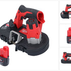 Sega a nastro a batteria Milwaukee M12 BS-201 12 V 41 x 41 mm + 1x batteria 2,0 Ah - senza caricabatterie